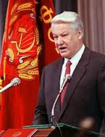 The Soviet Union is abolished.  Boris Yeltsin becomes President of Russia.