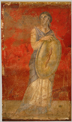 Standing Woman Holding A Shield