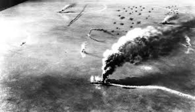 Battle of Midway - 4 Japanese carriers sunk.