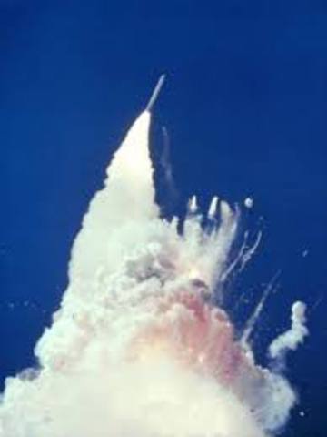 Space shuttle Challenger explodes