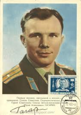 USSR astronaut, Gagarin, is the first to orbit Earth.