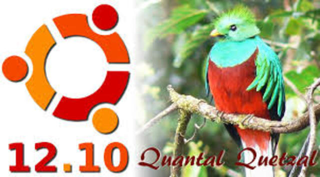 Ubuntu 12.10 (nombre clave Quantal Quetzal - Quetzal Cuántico),