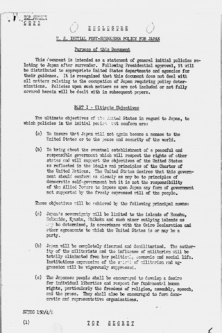 US Initial Post-Surrender Policy for Japan