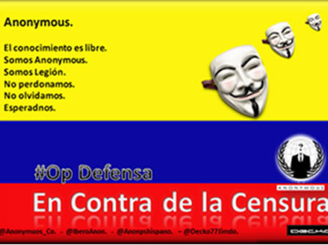 Ataque de Anonymous al gobierno colombiano