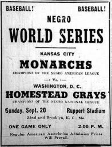 The Negro League Holds Its First World Series