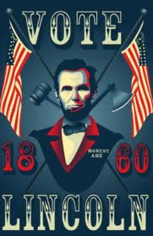 Election of 1860, Lincoln wins.