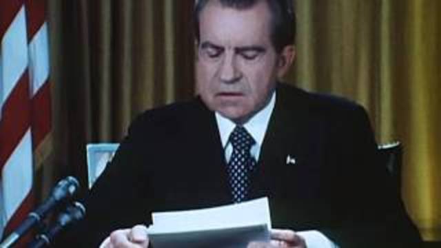 Nixon's first speech addressing the Watergate scandal.