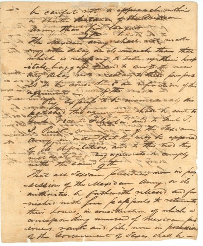 Santa Anna Accepts the Tready of Velasco