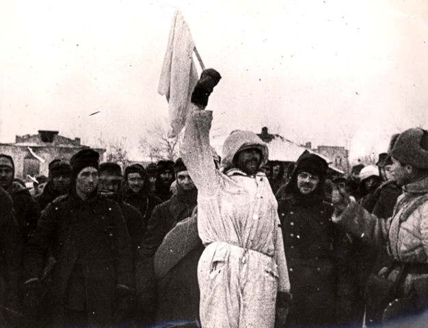 Germans surrender at Stalingrad