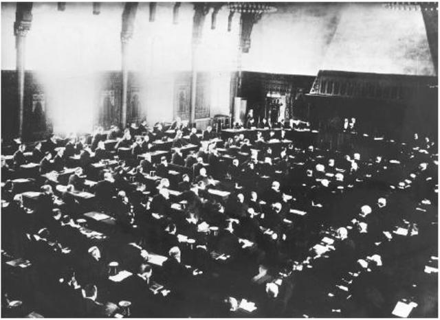 Second Hague Peace Conference of 46 nations, adopts 10 conventions on rules of war.