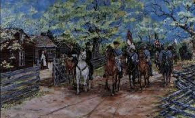 Joseph E. Johnston surrenders at Bennett Place, North Carolina