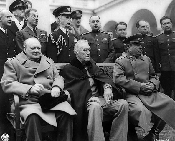 meeting with Winston Churchill and Josef Stalin in Yalta to negotiate the post-war future of Europe.
