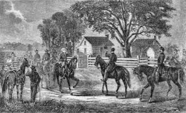 Joseph E. Johnston surrenders at Bennett Place, North Carolina