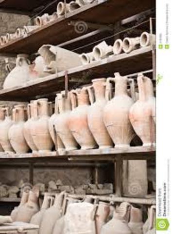 (200 B.C.E) First use of decorational ceramics