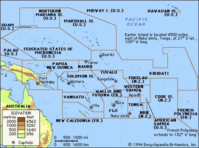 US control of various Pacific islands