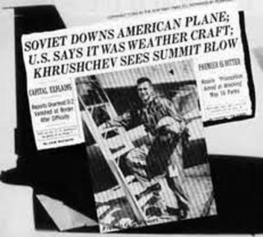 American pilot Francis Gary Powers is shot down in a U-2 spy plane flying above the Soviet Union.