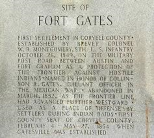 Fort Gates was established