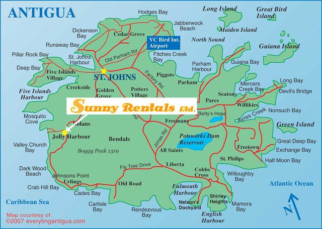 Map Of Antigua