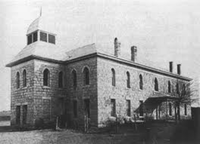 First school building.