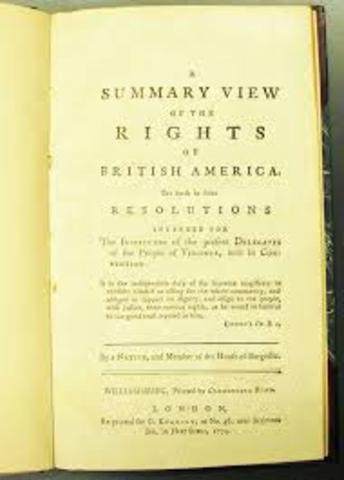 Wrote A Summary View of the Rights of British America.