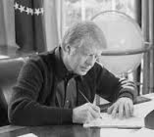 U.S. President Jimmy Carter signs Proclamation 4771,