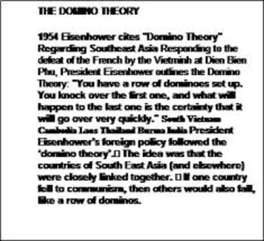 Eisenhower cites the Domino Theory