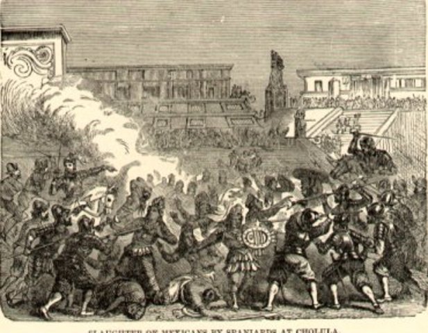 The Spanish massacre thousands of Aztecs