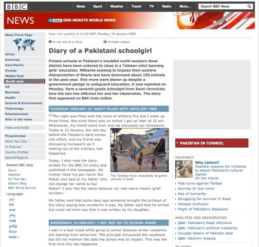 A Schoolgirl's Blog Attracts Global Attention