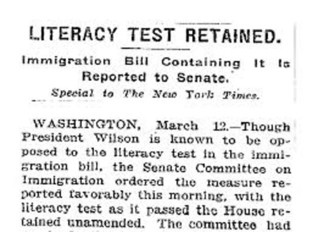 The Supreme Court rules that literacy tests are Unconstitutional