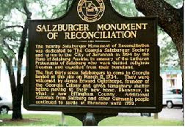 Salzburgers arrive in Georgia