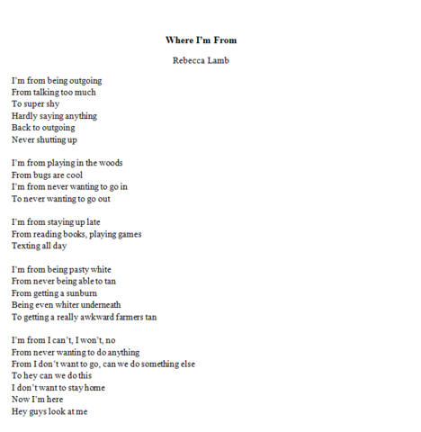 Where Im From Poem
