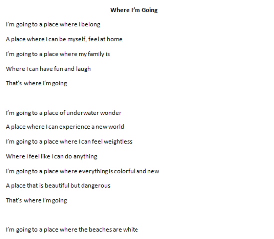 Where Im Going Poem