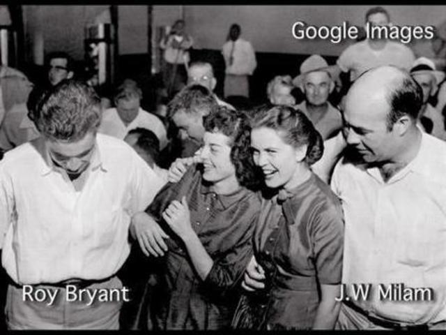 Till is challeneged by his friends to try to holler at a white women at a grocery store