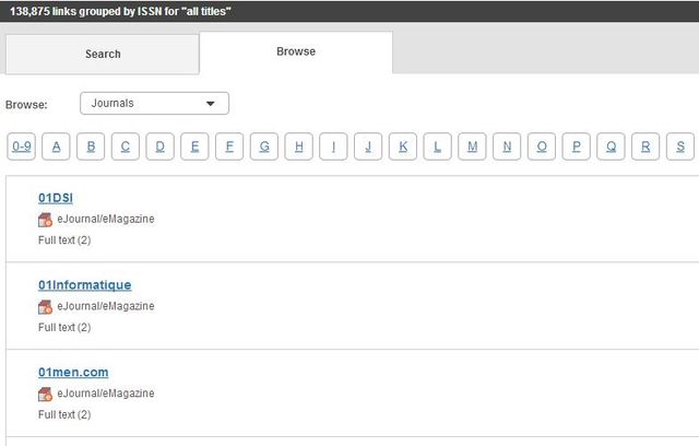 Take down try new search system and put up A to Z