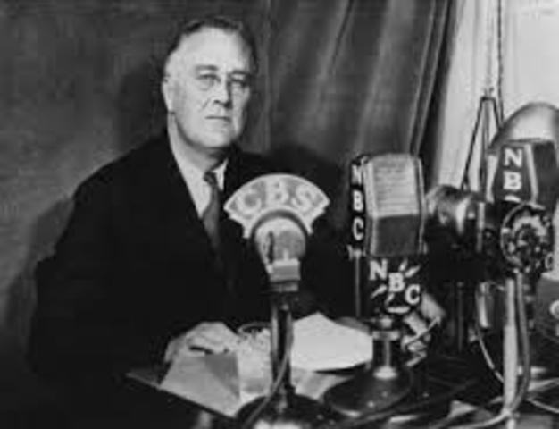 President Franklin D Roosevelt Gives Speech