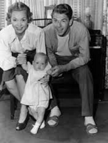 Reagan's first daughter is born