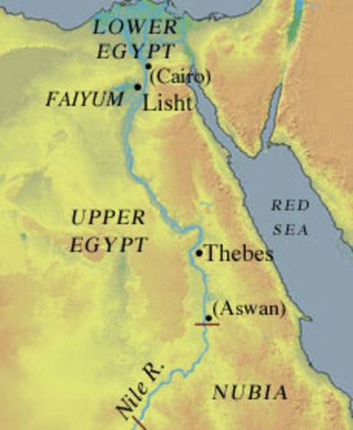 Upper and lower Egypt split