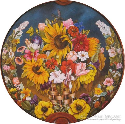 Flower Basket (Still Life with Hummingbird)