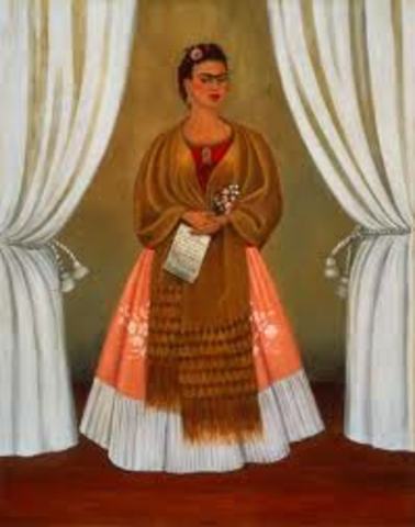 Self-Portrait Dedicated to Leon Trotsky (Between the Curtains)