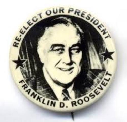 Franklin D.Roosevelt is re-elected