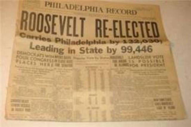 Franklin D. Roosevelt Is Re-Elected