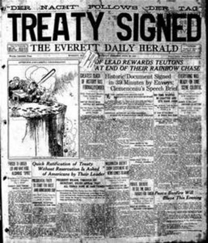 Treaty of Versaillies Signed