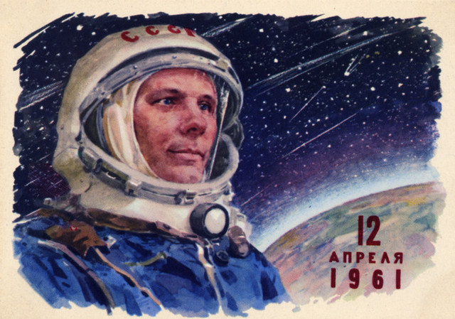 Yuri Gagarin orbits the Earth