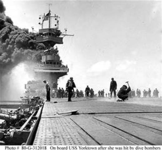 The U.S. defeats Japan in the Battle of Midway
