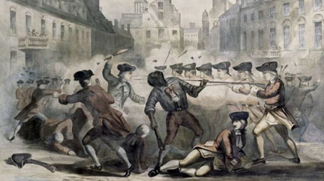 Crispus Attucks dies at the Boston Massacre