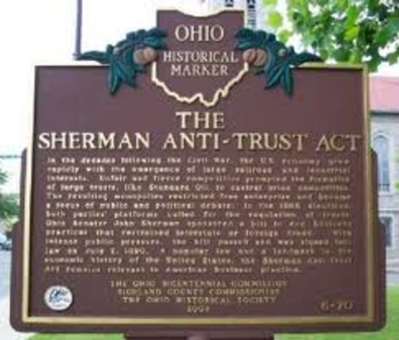 Industrialization: Sherman Anti-trust act