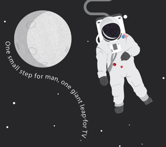 Neil Armstrong walks on the moon