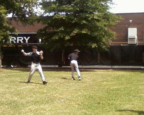My first practice as a high school baseball player