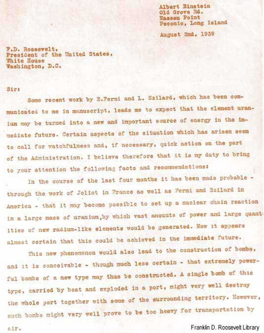 Albert Einstein's Letter