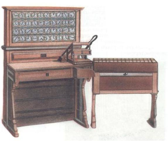 Табулятор Холлерита, первое автоматическое вычислительное устройство, производившееся промышленными партиями.